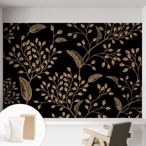 Carta Da Parati Non Tessuto - Decorazione Da Muro - Traspirante - Con Motivo - Per Camera Da Letto Cucina eleganza botanica 152x104 cm