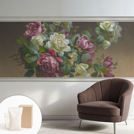 Carta Da Parati Non Tessuto - Decorazione Da Muro - Traspirante - Con Motivo - Per Camera Da Letto Cucina Eleganza floreale 250x104 cm