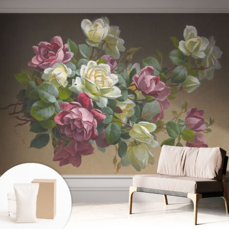 Carta Da Parati Non Tessuto - Decorazione Da Muro - Traspirante - Con Motivo - Per Camera Da Letto Cucina Eleganza floreale 312x219 cm