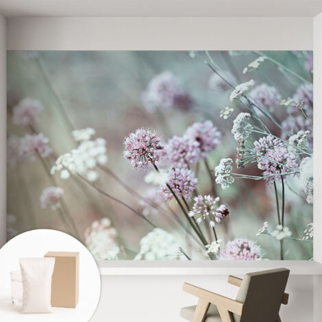 Carta Da Parati Non Tessuto - Decorazione Da Muro - Traspirante - Con Motivo - Per Camera Da Letto Cucina Fiori selvatici 152x104 cm