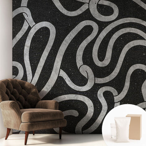 Carta Da Parati Non Tessuto - Decorazione Da Muro - Traspirante - Con Motivo - Per Camera Da Letto Cucina Forme contorte 250x250 cm