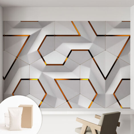 Carta Da Parati Non Tessuto - Decorazione Da Muro - Traspirante - Con Motivo - Per Camera Da Letto Cucina Geometria moderna 152x104 cm