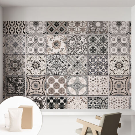 Carta Da Parati Non Tessuto - Decorazione Da Muro - Traspirante - Con Motivo - Per Camera Da Letto Cucina Motivi di piastrelle 152x104 cm
