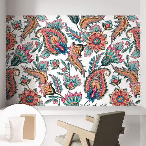 Carta Da Parati Non Tessuto - Decorazione Da Muro - Traspirante - Con Motivo - Per Camera Da Letto Cucina Motivi orientali 104x70 cm