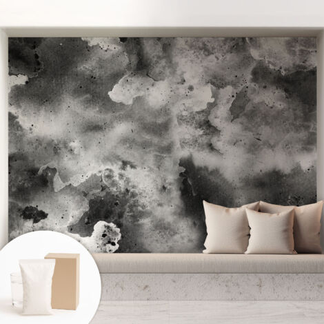 Carta Da Parati Non Tessuto - Decorazione Da Muro - Traspirante - Con Motivo - Per Camera Da Letto Cucina Nuvole grigie 208x146 cm