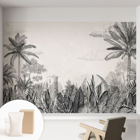 Carta Da Parati Non Tessuto - Decorazione Da Muro - Traspirante - Con Motivo - Per Camera Da Letto Cucina paesaggi tropicali 152x104 cm