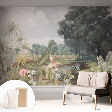 Carta Da Parati Non Tessuto - Decorazione Da Muro - Traspirante - Con Motivo - Per Camera Da Letto Cucina Paesaggio esotico 312x219 cm