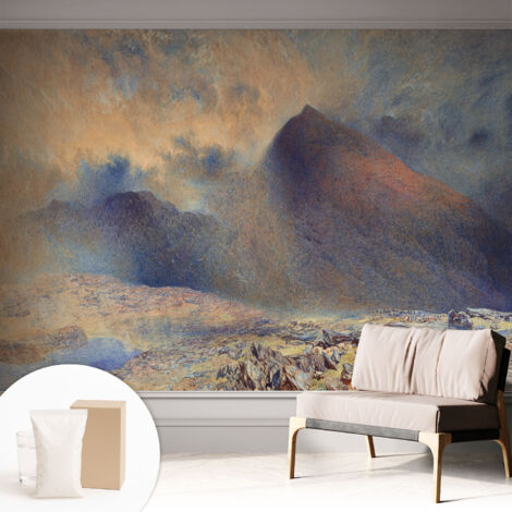 Carta Da Parati Non Tessuto - Decorazione Da Muro - Traspirante - Con Motivo - Per Camera Da Letto Cucina paesaggio montano 312x219 cm