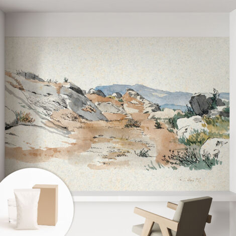 Carta Da Parati Non Tessuto - Decorazione Da Muro - Traspirante - Con Motivo - Per Camera Da Letto Cucina Paesaggio roccioso 152x104 cm