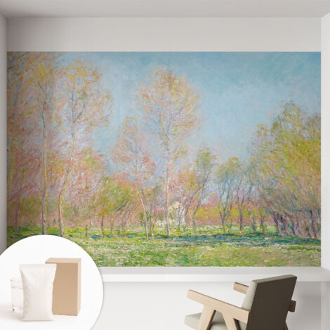 Carta Da Parati Non Tessuto - Decorazione Da Muro - Traspirante - Con Motivo - Per Camera Da Letto Cucina Parco primaverile 152x104 cm