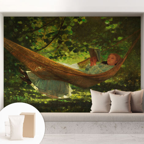 Carta Da Parati Non Tessuto - Decorazione Da Muro - Traspirante - Con Motivo - Per Camera Da Letto Cucina Rilassarsi su un'amaca 208x146 cm