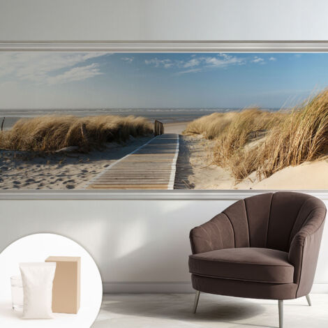 Carta Da Parati Non Tessuto - Decorazione Da Muro - Traspirante - Con Motivo - Per Camera Da Letto Cucina Sentiero costiero 250x104 cm