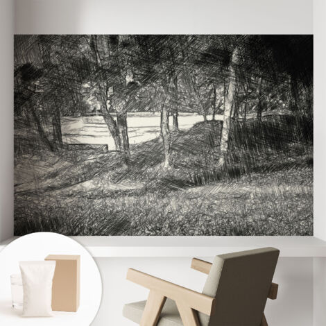 Carta Da Parati Non Tessuto - Decorazione Da Muro - Traspirante - Con Motivo - Per Camera Da Letto Cucina Un paesaggio tranquillo 104x70 cm