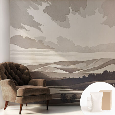 Carta Da Parati Non Tessuto - Decorazione Da Muro - Traspirante - Con Motivo - Per Camera Da Letto Cucina Un paesaggio tranquillo 250x250 cm