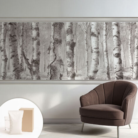 Carta Da Parati Non Tessuto - Di Alta Qualità Per Il Soggiorno La Cucina - Tendenze Moderne - Vlies Ecologico Foresta di betulle 250x104 cm