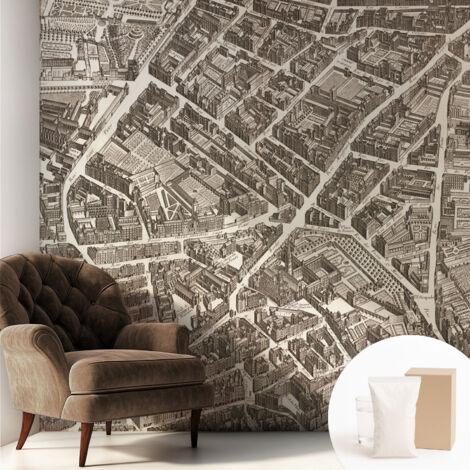 Carta Da Parati Non Tessuto - Di Alta Qualità Per Il Soggiorno La Cucina - Tendenze Moderne - Vlies Ecologico Labirinto urbano 250x250 cm
