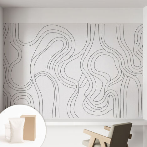 Carta Da Parati Non Tessuto - Di Alta Qualità Per Il Soggiorno La Cucina - Tendenze Moderne - Vlies Ecologico Linee organiche 152x104 cm