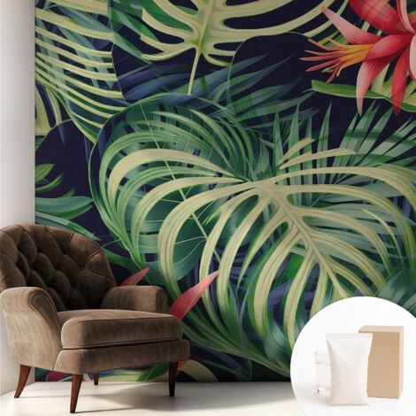 Carta Da Parati Non Tessuto - Di Alta Qualità Per Il Soggiorno La Cucina - Tendenze Moderne - Vlies Ecologico Piante esotiche 250x250 cm