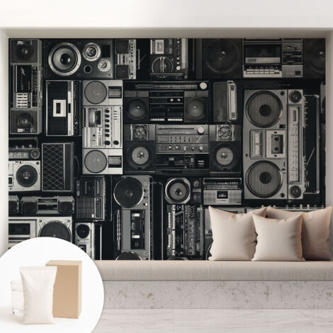 Carta Da Parati Non Tessuto - Di Alta Qualità Per Il Soggiorno La Cucina - Tendenze Moderne - Vlies Ecologico Radio retrò 208x146 cm