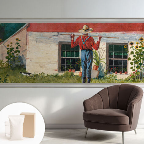 Carta Da Parati Non Tessuto - Di Alta Qualità Per Il Soggiorno La Cucina - Tendenze Moderne - Vlies Ecologico Scena di villaggio 250x104 cm