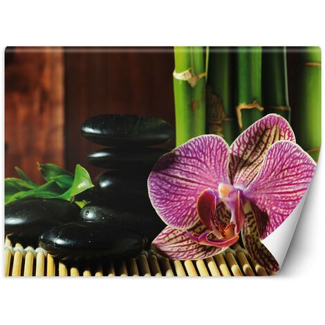 Carta Da Parati, Orchidea pietre zen e bambà¹ - 400x280