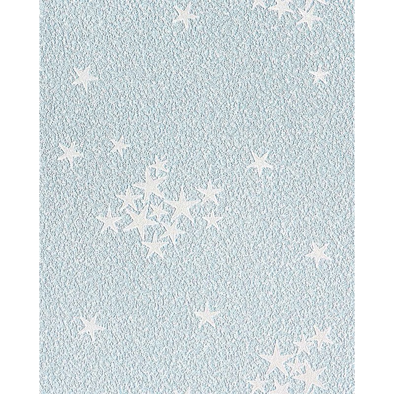 Carta da parati per bambini in blu soffitto o parete in celeste a stelline brillanti Edem 533-32