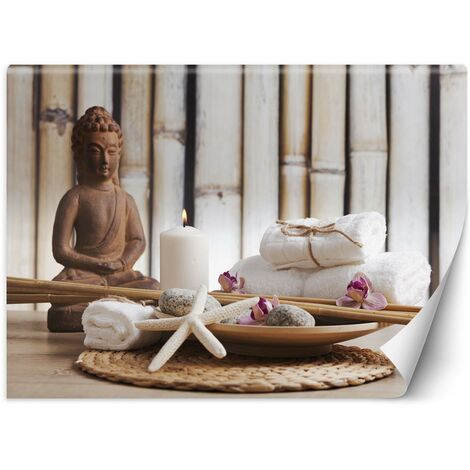 Carta Da Parati, Statua di Buddha in una spa - 450x315