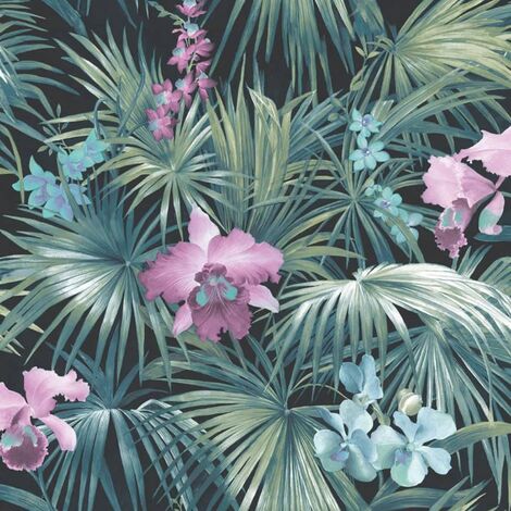 Carta da Parati Tropical Flowers Verde Noordwand - Verde