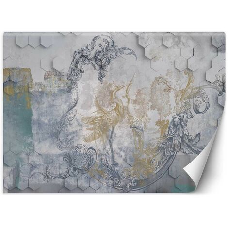 Carta Da Parati, Uccelli Fresk Calcestruzzo - 150x105