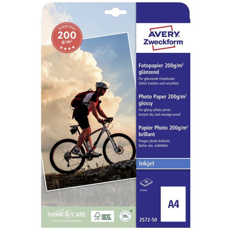Image of Avery-Zweckform Superior Photo Paper Inkjet BIG PACK 2572-50 Carta fotografica DIN A4 200 g/m² 50 Foglio Super lucida
