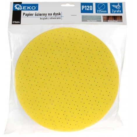 Carta vetrata per disco - disco con fori 225mm P120 /giraffa/ (10/100/500)