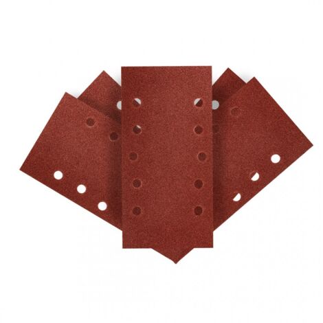 Carta vetrata velcro 115 x 230 mm, K80, 5 pezzi, con fori