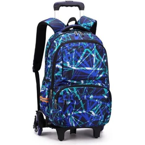 Cartable à Roulette en Nylon - MARQUE - Modèle - Garcon - Bleu - Haute qualité - Grande capacité