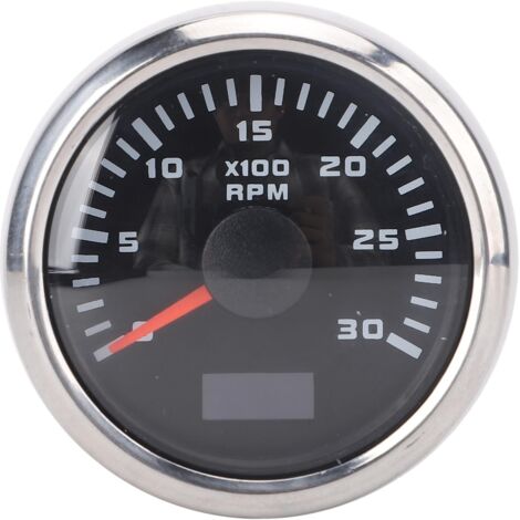 Cartachometer, DC 9-32V Drehzahlmesser 3000 Traktor geeignet für Autos (Schwarzes Zifferblatt Cadromine CX6223).