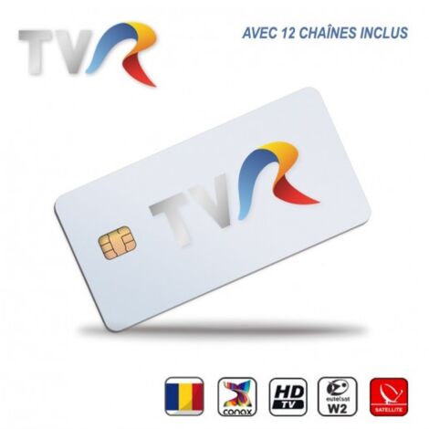 Carte Abonnement TV HD TVR Illimité Roumanie 12 Chaînes via Antenne Sat Eutelsat 16°Est Uniquement Compatible Récepteur Viaccess