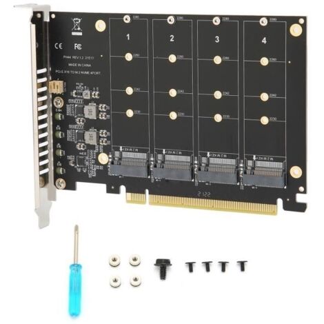 Carte adaptateur 4 ports M.2 NVMe SSD vers PCIE X16 M Key convertisseur de disque dur lecteur carte d'extension