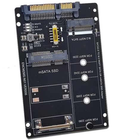 Lecteur de carte de disque dur B Key M2 SATA Riser SATA3 6G, adaptateur SSD  2.5