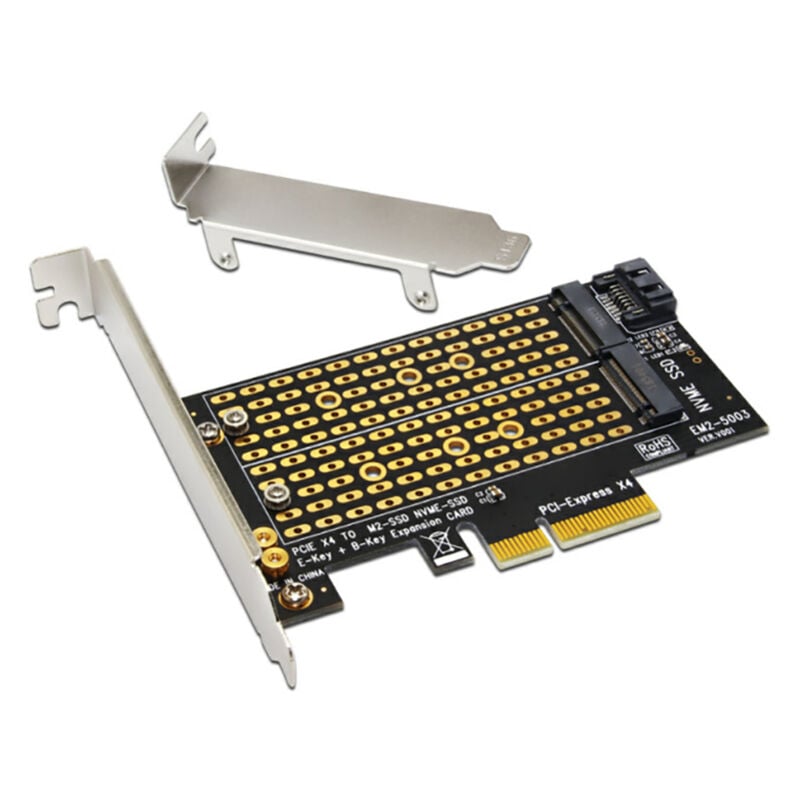 Tlily - Carte Adaptateur pci-e X4 Prise en Charge de la D'Extension Double Protocole M-Key nvme B-Key sata ssd