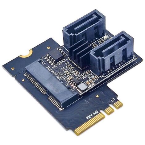 Carte adaptatrice pour disque dur M.2 vers SATA (clé A + E)  puce JMB582.