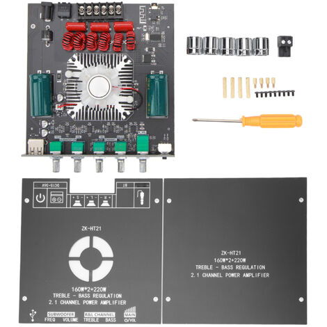 Carte Amplificateur Audio Bluetooth 2.1 TDA7498E avec Subwoofer, Contrôle Grave/Aigu, Alimentation DC 15-36V, Module Puissance Haute Fidélité