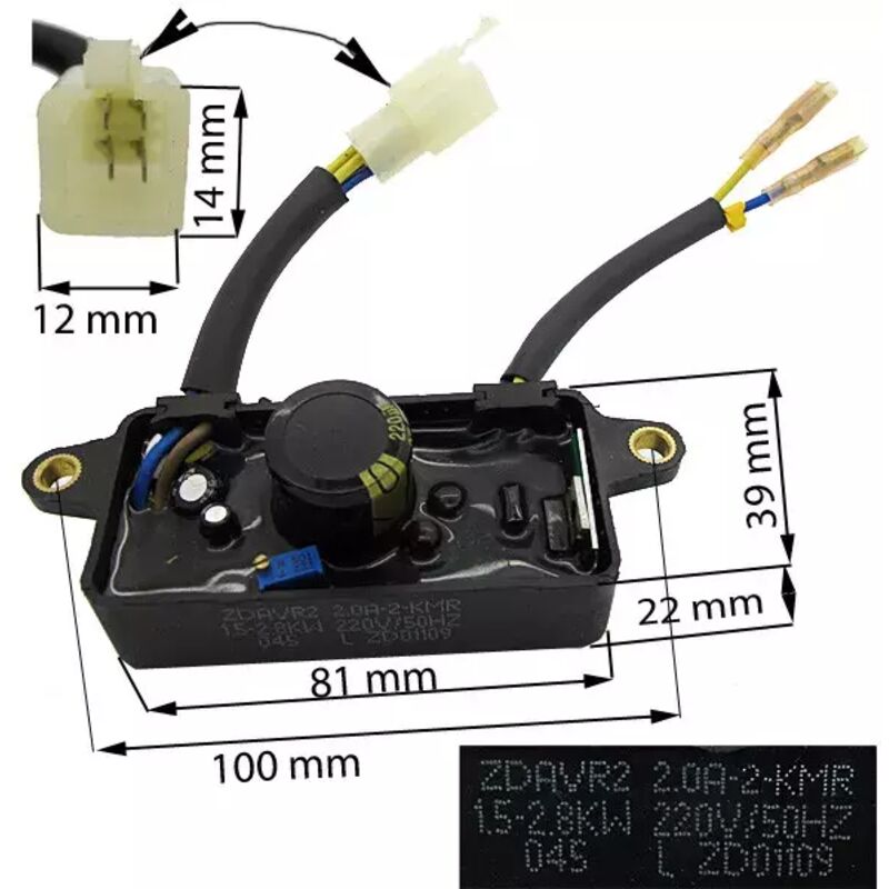 Carte avr – Régulateur de tension pour groupe électrogène 1,5 à 2,8 kVA - Sûr et stable