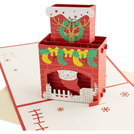 Carte-cadeau de Nol pop-up colorée avec enveloppe de Nol