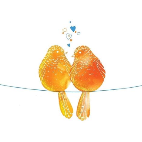 Carte carrée Swarovski CL2602 Oiseaux oranges