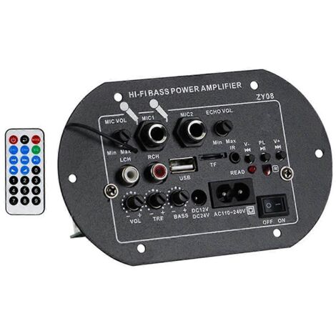Carte d'amplificateur de puissance Hi-Fi pour basses 12 V/24 V/220 V avec lecteur USB et prise AU