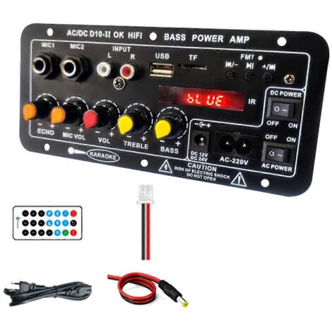 Carte d'amplification avec audio optique, Bluetooth, radio USB (prise UE), comme illustrée