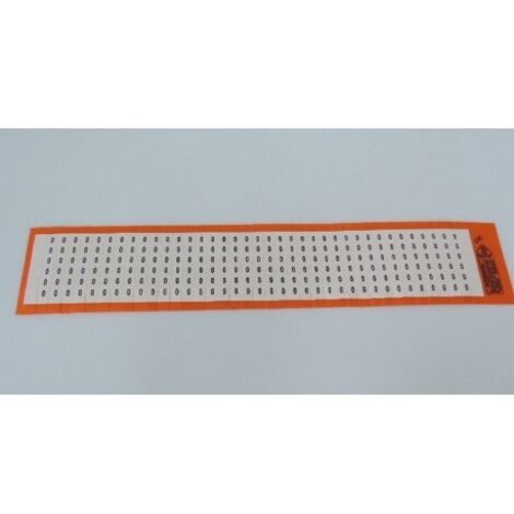 Carte de 37 rubans repere marque 0 sur fond blanc 255x48mm SES-Markers E38 SES STERLING 030100010010