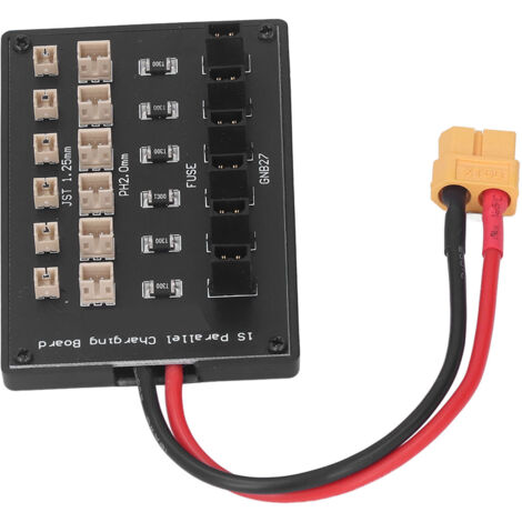 Carte de charge parallèle 6 voies XT60 avec connecteurs banane 4.0mm pour accus Li-ion