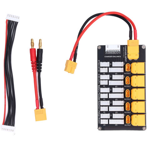 Carte de charge parallèle pour batteries LiPo 2‑6S avec connecteurs XT30/XT60, compatible chargeur IMAX B6