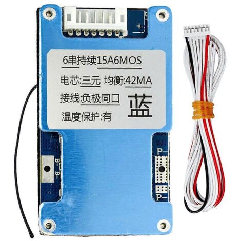 Carte de charge pour batterie lithium-ion LMO ternaire 18650 6S 22,2 V 15 A (couleur aléatoire)