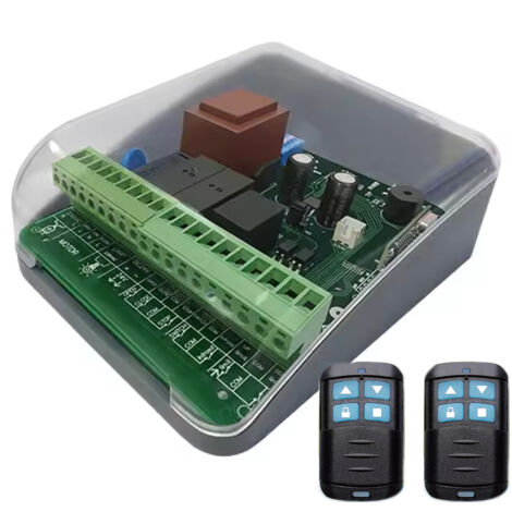 ETTROIT Carte de commande récepteur universel ETTROGATE 433Mhz DC 12-24V 2CH relais Porte de garage Ouvre-portail volet roulant avec 2 télécommandes prêtes à l&39emploi